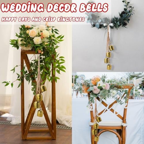 Christmas Bells for Decoration, Gold Metal Vintage Cow Bells - Image 5