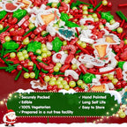 Edible Christmas Sprinkles for Cake Decorating,Red Green White Sprinkle - Image 6