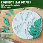 HKNMTT Leaf Fondant Silicone Mold Small Maple Shapes, 34 Cavity Tree Fern Leaves Rose Flower for Cake Cupcake Topper Craft Decorating Sugar Candy Clay Plant Moulds DIY BPA Free - Image 3