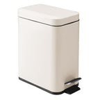 mDesign Small Modern 1.3 Gallon Rectangle Metal Lidded Step Trash Can, Compact - Image 9