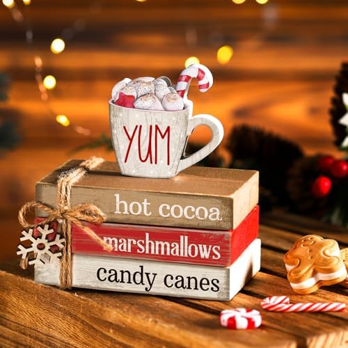 4 Pcs Christmas Table Decorations, Hot Cocoa Bar Wooden Signs - Image 3