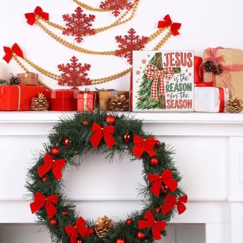Christian Christmas Decor, Jesus is the Reason for the Season Wooden Sign - Image 6
