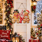 Gingerbread Christmas Decorations Joy Gingerbread Boy Girl Sign - Image 4
