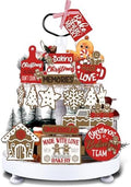 Funnymoom 17 Pcs Christmas Tiered Tray Decor Set Gingerbread Man Tray Decor by Funnymoom