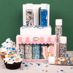 Confect Christmas Sprinkles | Blue, White, Gold & Silver Mix | Edible Pearl, Star & Heart Shaped Sprinkles | Holiday Cake & Cupcake Decorations- 5 Oz - Image 5