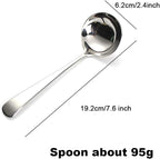 7.6'' Gravy Ladle Sauce Soup Spoon Heavy Duty 18/10 Stainless Steel - Image 2
