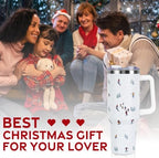 Christmas Tumbler with Handle and Straw Lid 40 oz,Cute Gifts for Women Merry Xmas Tree Skiers Skiing the Mountain Winter Holiday Festival Vacuum Insulated Leak Proof Stainless Steel Coffee Cup Mug - Image 7
