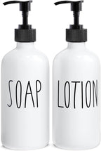 MOMEEMO White Soap Dispenser Bathroom Set, Contains Hand and Lotion Dispenser by MOMEEMO
