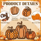 3 Pcs Fall Pumpkin Decor, Wooden Autumn Fall Decorations for Home - Image 4