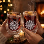 4 Pcs Mulled Wine Glass Christmas Snowflake 12oz Hot Toddy Mugs Xmas Gift - Image 5