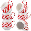 Layhit 6 Pcs Candy Cane Ceramic Mugs Christmas Coffee Mug Set Red White by Layhit