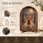 Santa Village Arched Table Sign, Christmas Farmhouse Shelf Decor - Image 2