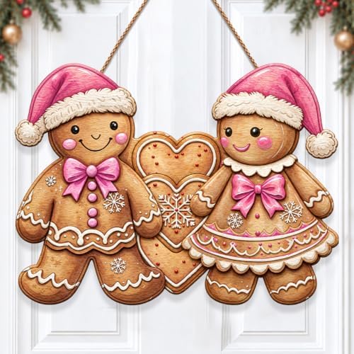 Gingerbread Christmas Decorations Gingerbread Boy Girl Heart Cookie Sign by GUDIO
