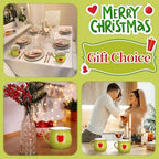 Vesici 6 Pcs Christmas Ceramic Mugs Bulk Lime Green Christmas Coffee Cups - Image 6