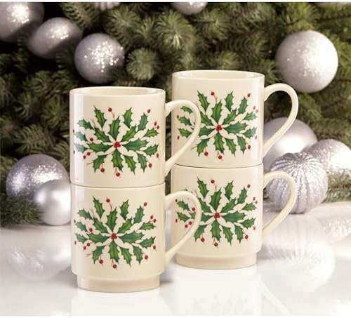 Lenox 853763 Holiday 4-Piece Stackable Mug Set, Christmas Dinnerware, Hosting - Image 6
