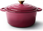 4.5 Quart Dutch Oven Pot with Lid, Non Stick Enameled Cast Iron Dutch Oven by Fijinhom