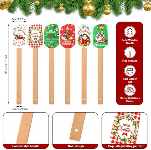 24 Pcs Christmas Silicone Spatula Pot Holder Set Xmas Baking Gift, Cute - Image 2