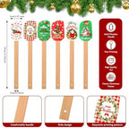 24 Pcs Christmas Silicone Spatula Pot Holder Set Xmas Baking Gift, Cute - Image 2
