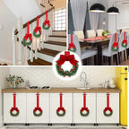 Retrowavy 12 Pcs Small Christmas Kitchen Cabinet Wreaths with Ribbon - Image 4