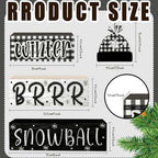 4 Pcs Christmas Decorations Indoor - Wooden Snowball Table Decoration for Home - Christmas Centerpiece For Table - Winter Tiered Tray Decor Rustic Farmhouse Xmas Gift for Home Kitchen Mantel - Image 4