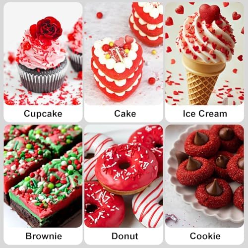 Red Sprinkles Set, Red Heart Sprinkles & Pearls for Cookies, Cakes, 180g - Image 6