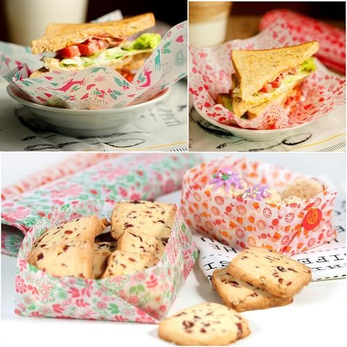 Zezzxu 100 Sheets Christmas Wax Paper Xmas Food Parchment Paper Grease Proof Dry Paper Liners Wrapping Tissue for Food Basket (Xmas Elk) - Image 6