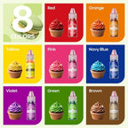 Food Coloring Set - 8 Colors Liquid Edible Dye for Baking Cake Cookie 6ml - Image 2