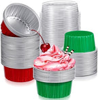 Umigy 100 Pcs Christmas Aluminum Foil Baking Cups with Lids,Classic by Umigy