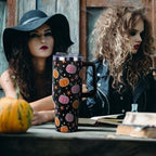 Halloween Tumbler with Lid and Straw 40oz,Pink Pumpkin Star Moon Vacuum Insulated Leak Proof Fall Tumbler,Goth Cute Spooky Gift Women Girls,Halloween Accessories Stainless Steel Coffee Cup - Image 3