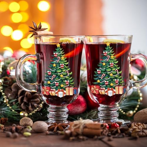 Sliner 6 Pcs Glass Coffee Mugs, Classic Irish Mugs with Handle - Image 2