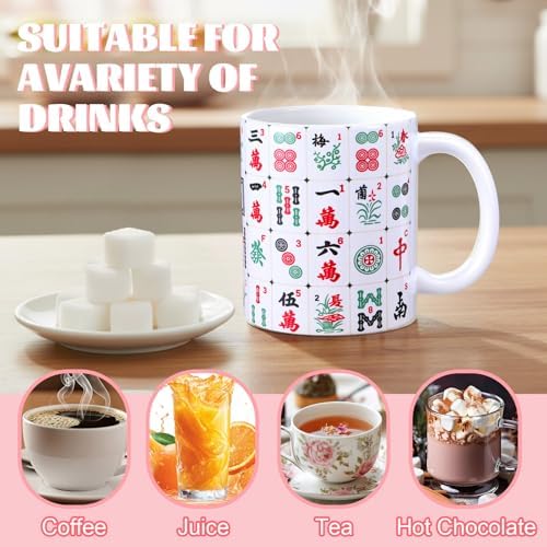 Christmas Mahjong Gift Mug 11oz Funny Ceramic Coffee Mug Women - Image 3