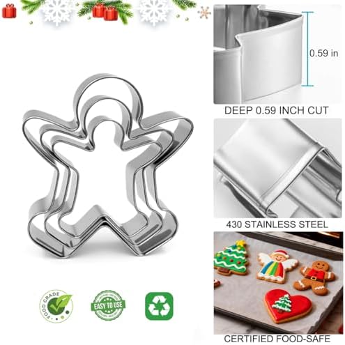 Christmas Cookie Cutters Set,18 Pieces, 6 Shapes - Image 2