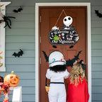 Halloween Christmas Nightmare Decorations Hanging Wooden Door Sign - Image 5
