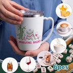 Didaey 6 Pcs Mahjong Tumbler with Lid Straw, 11 oz, Stainless Steel Cups - Image 4