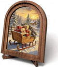Christmas Gift Sleigh Arched Table Sign, Farmhouse Shelf Decor by HPCHENG