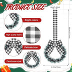 Retrowavy 12 Pcs Small Christmas Kitchen Cabinet Wreaths with Ribbon - Image 2