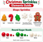 Christmas Sprinkles Mix 5.82 oz, 165 g, with Bells and Festive Shapes - Image 2