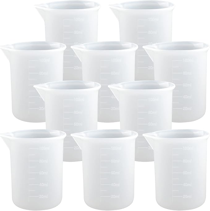 10 PCS 100ml Silicone Measuring Cups by Moukiween