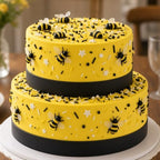 Yellow & Black & White Sprinkles Mix Size Pearls Bumble Bee Themed Cake Decorations Cupcake Toppers Perfect for Wedding Valentine Supplies 4.58OZ - Image 3
