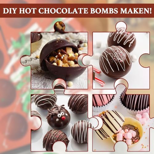 Hot Chocolate Cocoa Bomb Molds Hemisphere Silicone 2 Inch 4 Pack, Semi Ball Mould 6 Cavity Large Circular, BPA Free Non-Stick Half Sphere Holiday Valentine DIY Cake Jelly Dome Mousse - Image 6