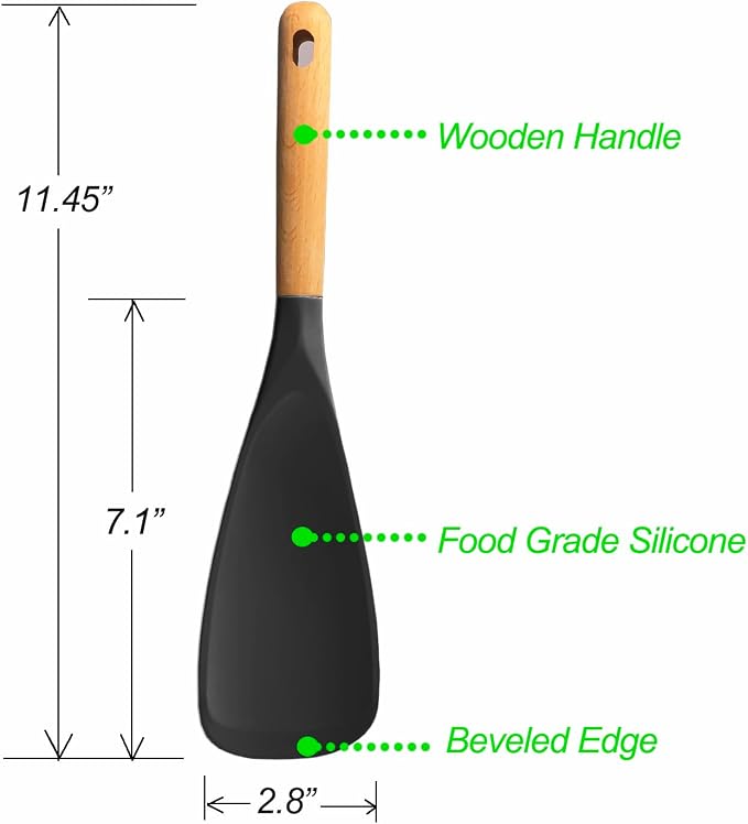 Cooking Spoon for Nonstick Cookwares, VOVOLY Silicone Spoon for Mixing - Image 7