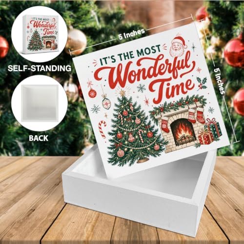 Christmas Home Decorations Indoor, It's The Most Wonderful Time Wood Sign - Image 2