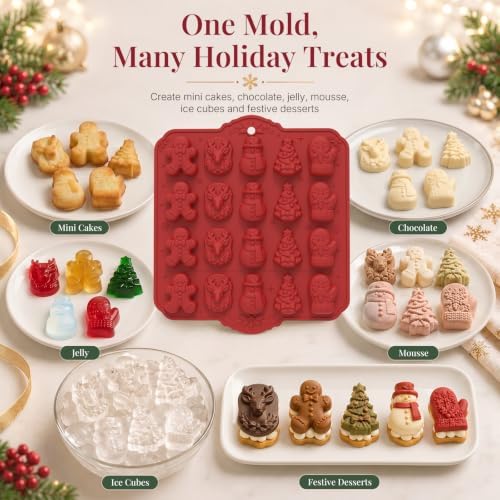 3D Christmas Silicone Molds, Xmas Baking Mold for Cakes, Handmade Soap, Jello, Chocolate, Candy and Candles - Image 3