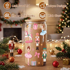 Christmas Nutcracker Gifts Xmas Holiday Glass Cups with Lid Straw - Image 3