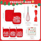 LemonRoad 12 Sets Christmas Whisk Baking Gift Set, Classic, Red - Image 2