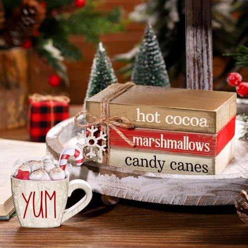 4 Pcs Christmas Table Decorations, Hot Cocoa Bar Wooden Signs - Image 6