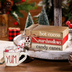 4 Pcs Christmas Table Decorations, Hot Cocoa Bar Wooden Signs - Image 6
