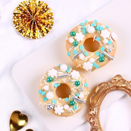 Snowflake Sprinkles for Cake Decorating 4.23 ounce Frozen in Sugar Pearls Sprinkles for Cupcakes Topper Cookie Metallic Sprinkles Mix Jimmies Confetti Cake Decorations for Kid's Birthday Christmas Party - Image 4