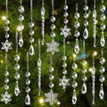 Crystal Christmas Tree Ornaments, Clear Acrylic Snowflake & Icicle, 80pcs by OuMuaMua