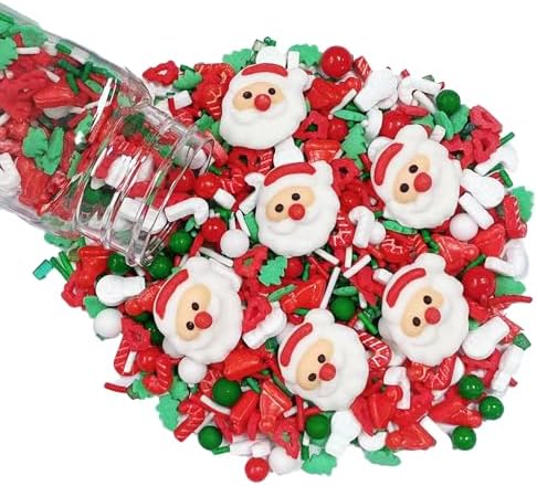 Sentovac Christmas Santa Claus Tree Sprinkle Red Green Mix Sprinkles Edible for Cake Decorating Cookie Cupcake Topper Baking Decorations Halloween Christmas Supplies 3.53 Oz - Image 5